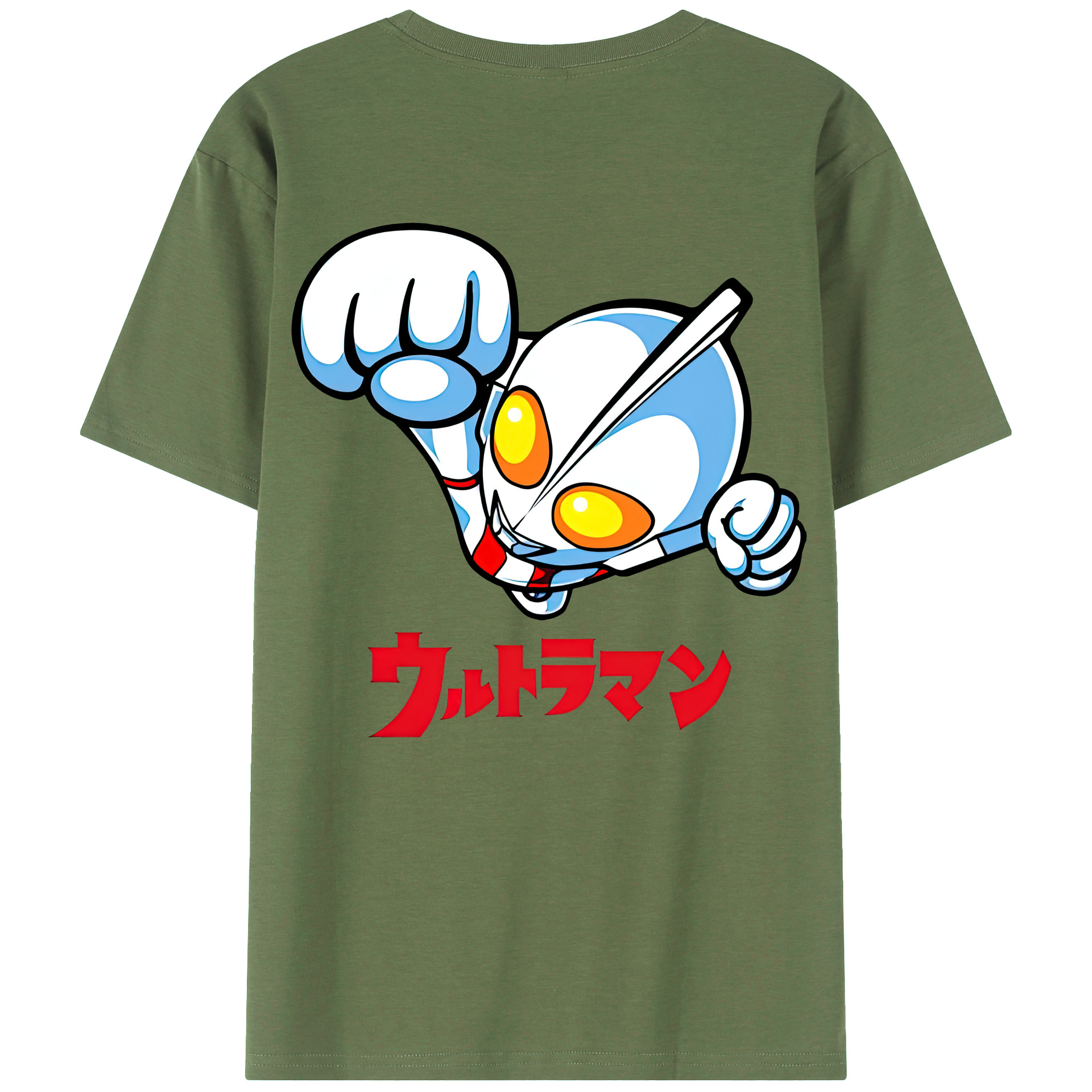 （画像用） ウルトラマン Ultraman 綿100％ メンズ半袖Tシャツ（バックプリント） 通気性